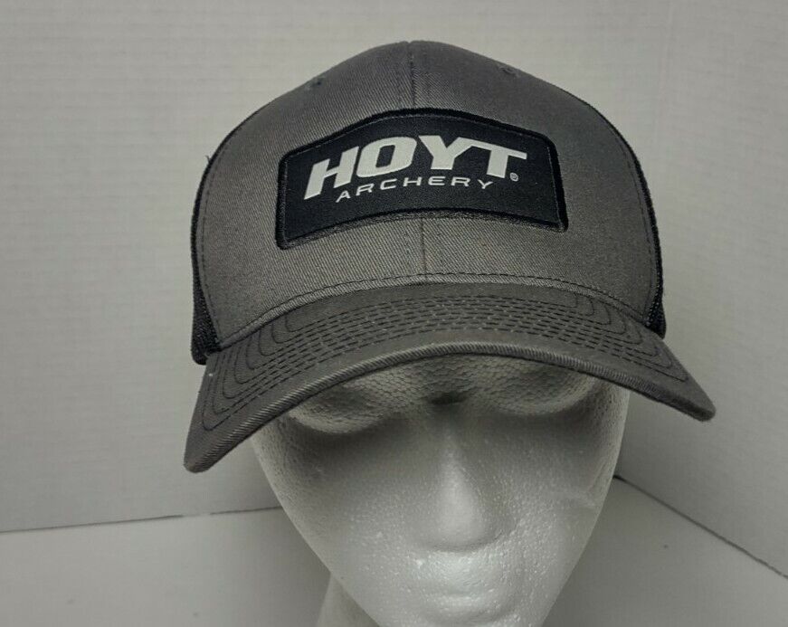 Hoyt Archery Hat Cap Bow Archery Compound Gray Black Mesh