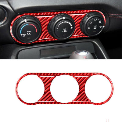 Red Carbon Fiber Interior Climate Console Cover Trim For Mazda MX-5 2016-2020