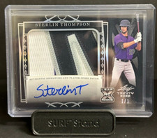 2022 Leaf Trinity Sterlin Thompson Black Silver Spectrum Patch Auto 1/1 XRC