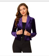 Allegra K Women S Saint Patrick S Day 1 Button Velvet Blazer Lapel Business Offi