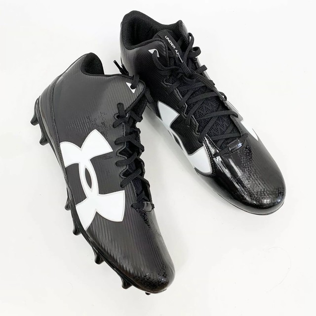 Under Armour Mens Mid Football Cleats Black White Size 14 | eBay