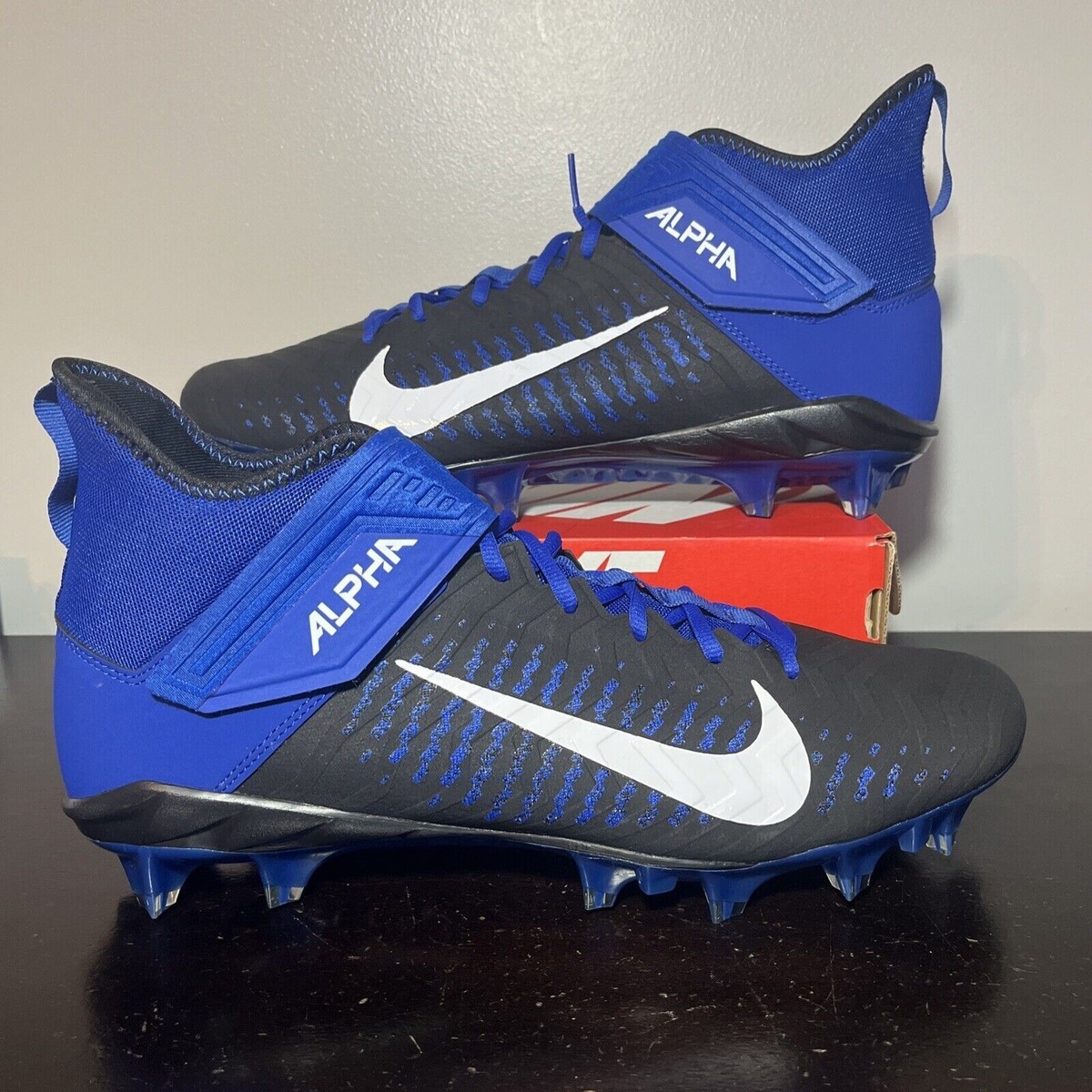 Nike Alpha Menace Pro 2 Football Cleats Black Blue Men
