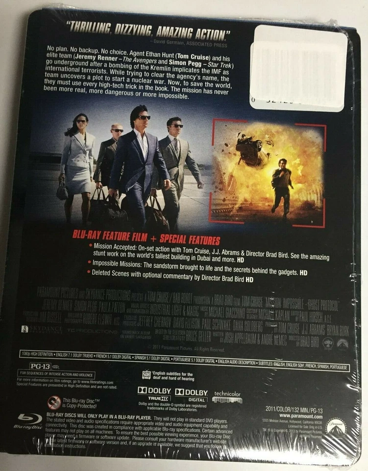 Mission: Impossible - Ghost Protocol (Blu-ray, 2013, Steelbook Edition) NEW! - Image 3 of 4