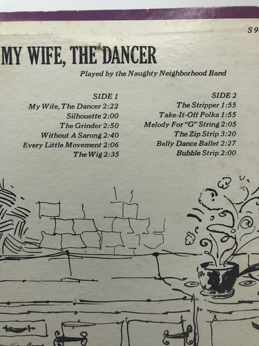 “My Wife, The Dancer” LP Record Naughty Neighborhood Band The Stripper - Picture 6 of 9