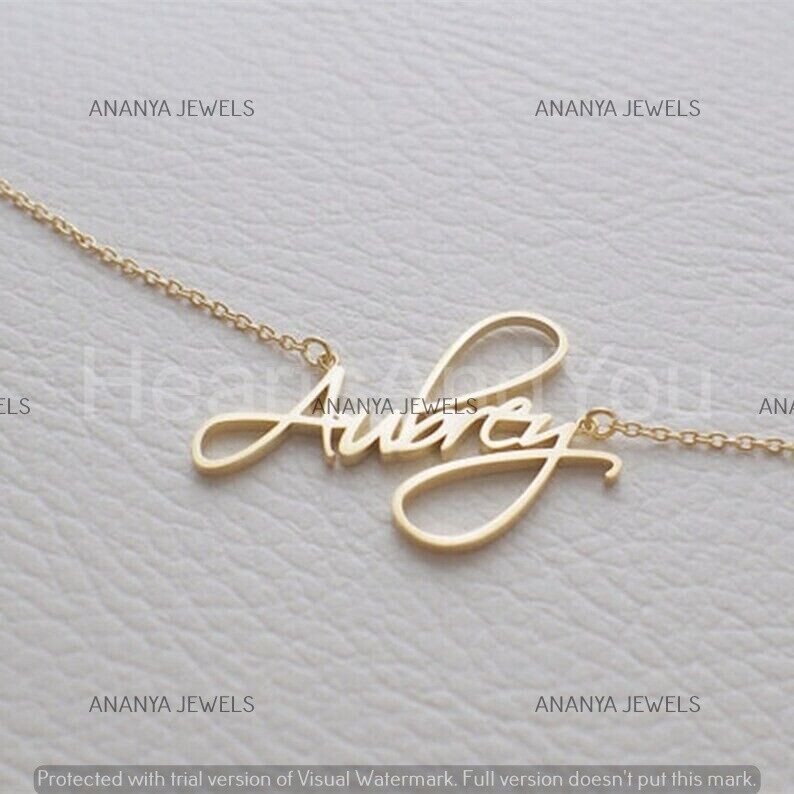 14K Yellow Gold Plated Customizable Name Charm Pendant 18