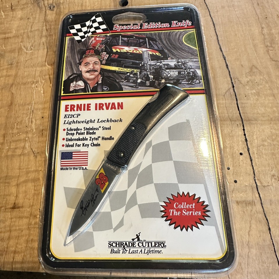 Lot Of 3 New 1993 Schrade Cutlery Nascar Collectors Knife Jarrett Gant
