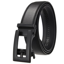 Fashion HJones Men's Leather Belt Automatic Buckle Belt Ratchet Strap Gift Jeans