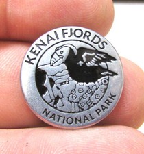 Kenai Fjords National Park Alaska collectors token, 1 inch metal, cute Puffin