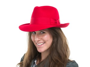 ladies red trilby hats