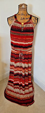 Calvin Klein Women’s Dress Orange Sleeveless Long Size M Lined Tie Waist