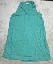 C & C California Linen Dress Women's Size 14 Green Pullover