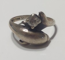 Kabana Sterling CZ Dolphin Ring Size 8.5