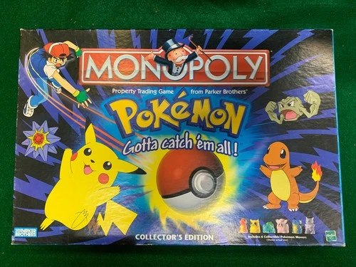 Vintage 1999 Pokemon Collector's Edition MONOPOLY Board Game 100% Complete
