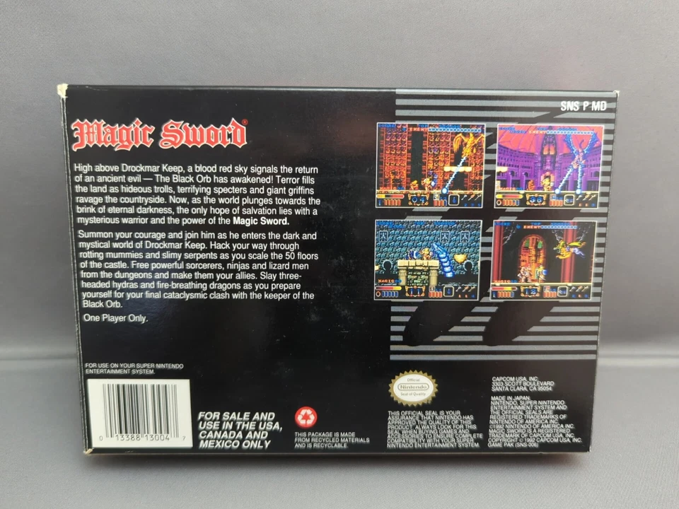 * Magic Sword (Super Nintendo SNES, 1992) Complete CIB - Image 3 of 4