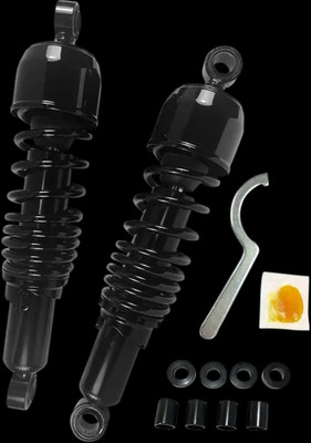 DS Black 12.5in Rear Shock Absorber Pair Harley Sportster 1200 88