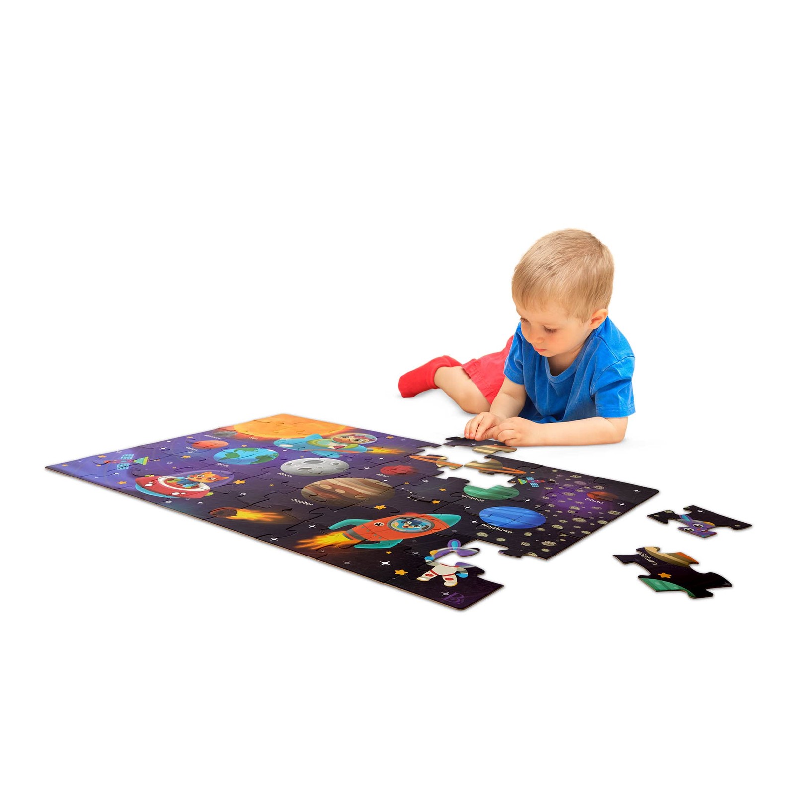 B toys Floor 48-delige grote puzzel voor kinderen planeten astronauten ruimt 6990₽