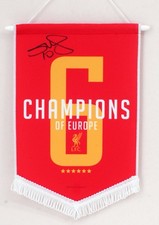 Sadio Mane Liverpool Signed Champions of Europe Pennant + COA