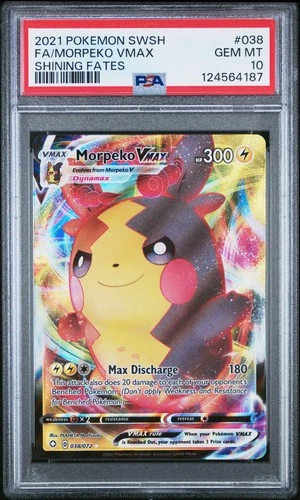 2021 POKEMON SWORD & SHIELD SHINING FATES #038 FULL ART/MORPEKO VMAX PSA 10