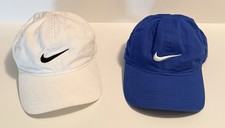 Lot Of 2 Boys Nike Hats Child Size Adjustable Strap Back Blue White