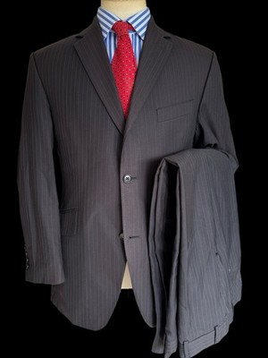 Herren Austin Reed Navy Nadelstreifen Anzug 42S / W34S Super 100 s Wolle
