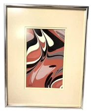 Vintage Pat Matsui Signed Abstract Expressionism Modern Oil Painting