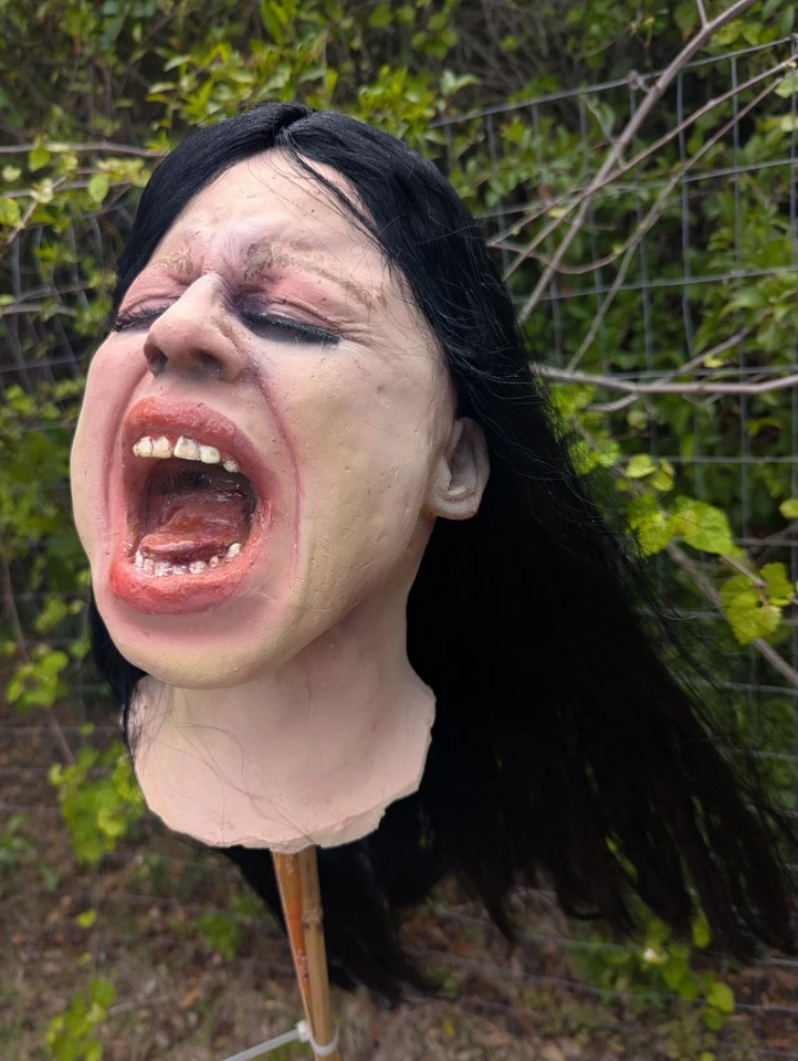 Utilería de Halloween cabeza cortada guarida atracción película de terror profesional  Foto 2 de 4