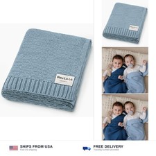 100 Organic Cotton Heritage Knit Textured Baby Quilt Blanket for Boys   Sign...