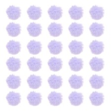 30Pcs Fluffy Soft Faux Fur Pom Poms for Hats with Elastic Loop, Light Purple