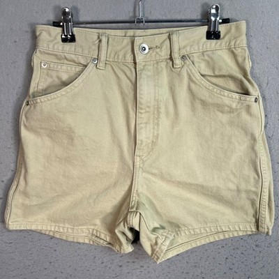 Uniqlo U Womens Khaki High-Waisted Denim Shorts Size 26 Inch Waist