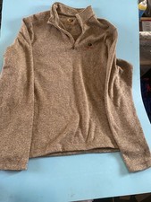 MOSSY OAK Sweater Fleece Men's 2xl 1/4 Zip Long Sleeve Pullover Tan