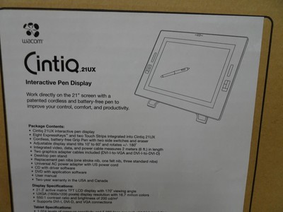 Cintiq 21UX 21'' Interactive Pen Display Tablet Stand Power Cables Orig Packaging