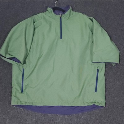Zero Restriction Windshirt Jacket Large Green Navy Reversible Waterproof Golf