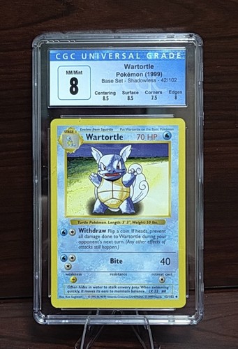Wartortle (Shadowless) graded CGC 8 for sale on eBay