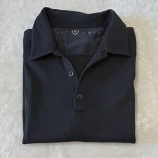 Nike Golf Men Black Textured Short Sleeve Polo Shirt Athletic Performance Golf