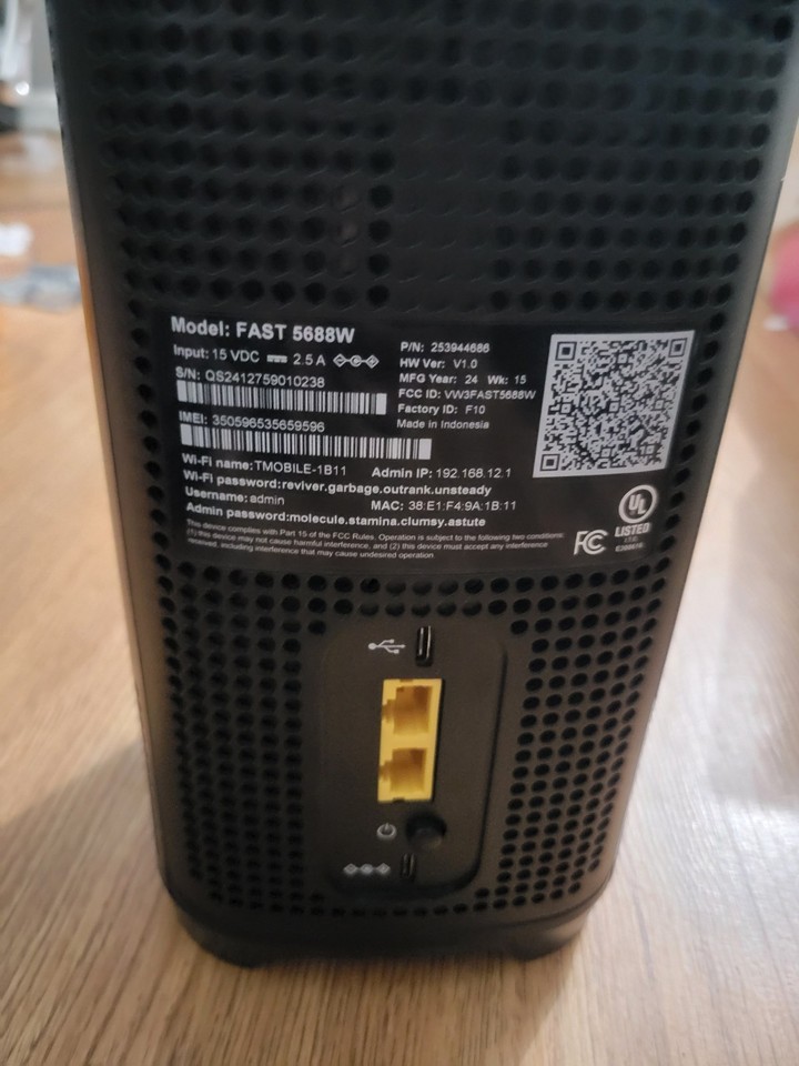 Fast5688w Router T-Mobile FAST 5688W Internet 5G Gateway 253944686 Black | eBay