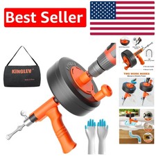 25ft Flexible Steel Drain Auger with Drill Adapter – Unclog Drains Effortlessly