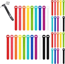 Self Gripping Cable Ties by Wrap It Storage Multi Color 40 Pack 5 Inch and 8