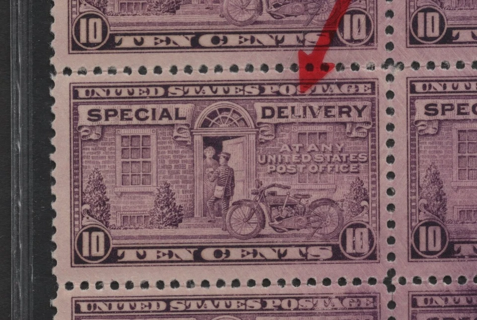 US 1927 SC. #E15 SPECIAL DELIVERY MAJOR PRINTING ERROR ON BLOCK OF 12 OVER-INKED - Image 4 of 4