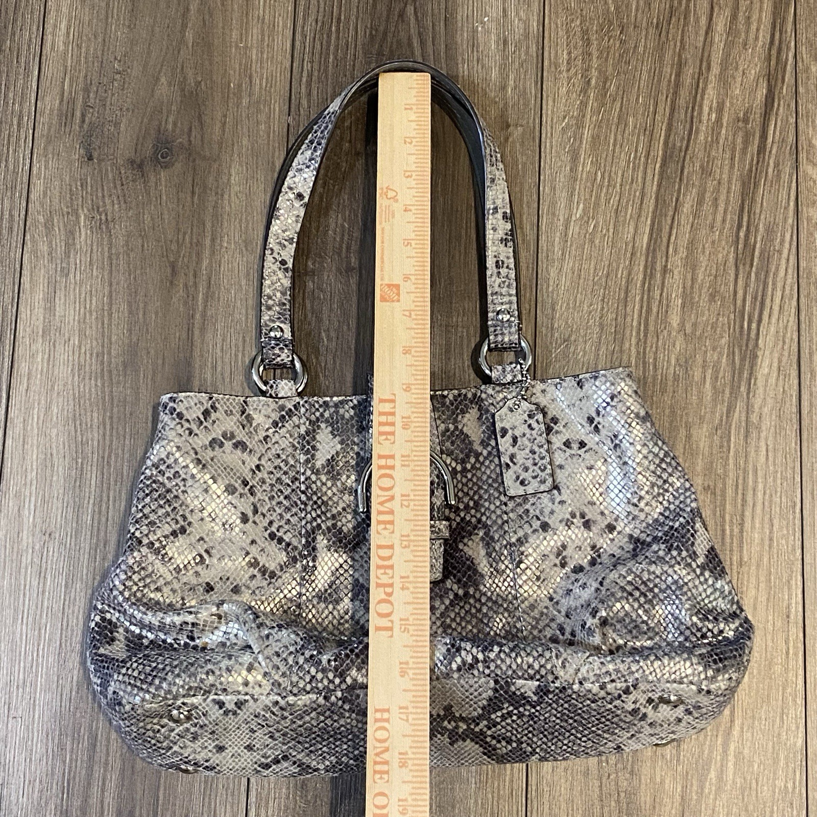 Coach Soho Python Snake Embossed Faux Leather Med… - image 13