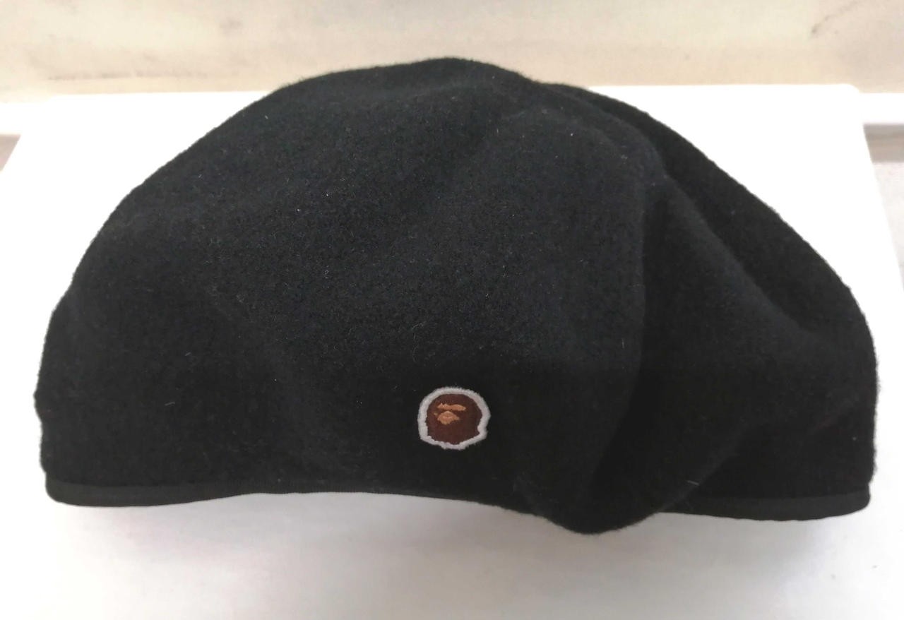 A BATHING APE BLK Beret Black Caps Hat New thumbnail 2