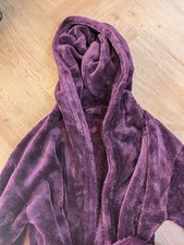 Marks and Spencers Rosie Aubergine Fluffy Hooded Dressing Gown XL