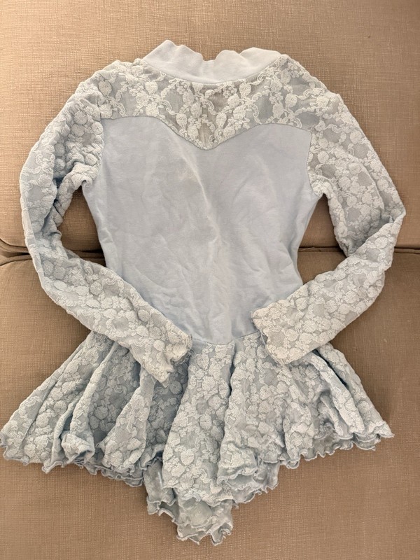 By Melissa Girls skating dress size large light blue with lace accents!