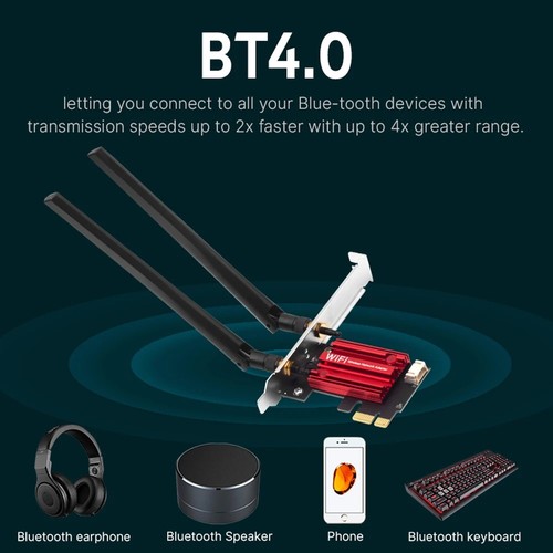 AC1200 WiFi 5 PCIE Adapter WiFi Bezprzewodowa karta sieciowa - Zdjęcie 3 z 6