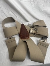 Carhartt Men's Suspenders Tan Brown, Elastic, 2" Wide, 4 Clasp, Heavy Duty