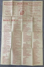 c1912 McKinley Music Company Advertising Bulletin Featuring That Devilish Rag