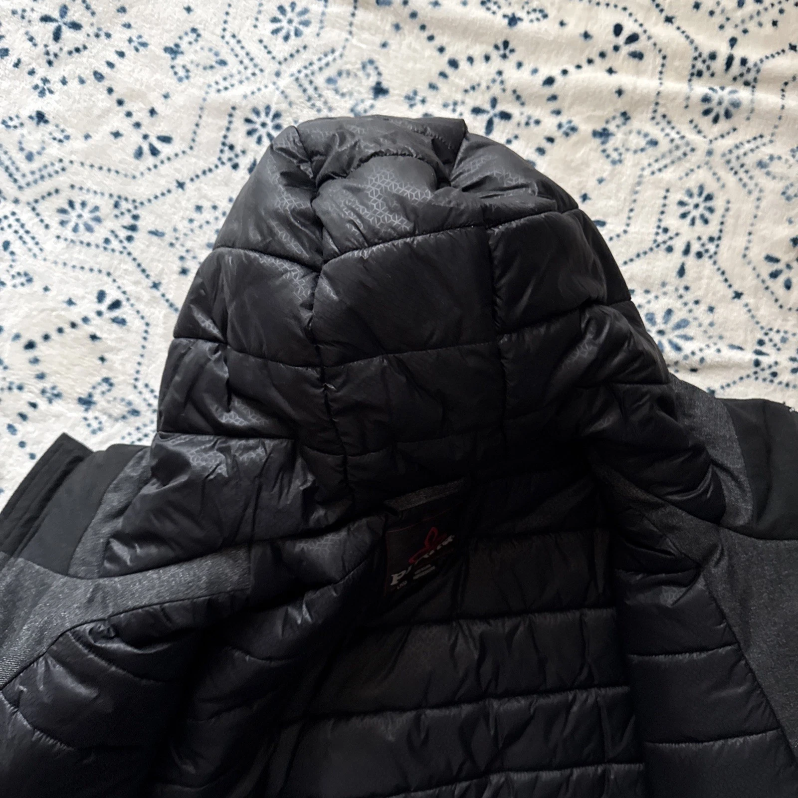 Prana Mens Holmes Puffer Jacket, Hooded Full Zip, XL, Dark Grey (NOT BLACK) - product detail image 15