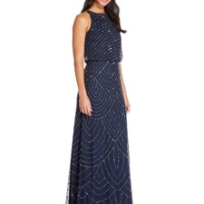 NWT ADRIANNA PAPELL Beaded halter gown - size 6