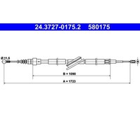 ATE Handbremsseil 1723Mm Passend FüR Audi A3 Skoda Octavia VW Bora Golf |