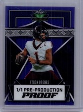 Kyron Drones 2025 Leaf Metal Football 1/1 Pre Production Proof
