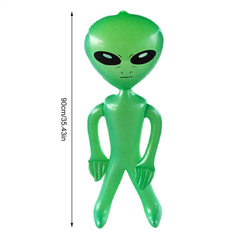 Зеленый инопланетянин надувная эластичная игрушка надувная шутка маска подарок - Изображение 3 из 4